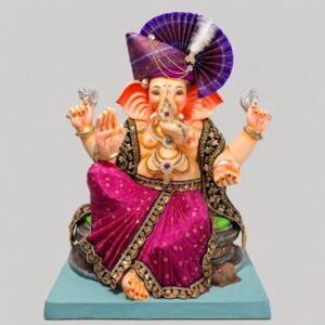 Welling Ganesh on Furniture(majenta dhoti.wine shela,feta)-Art-040