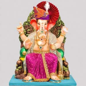 Lalbaug cha Raja(majenta dhoti,blue shela)-Art-053
