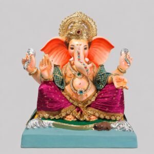 Titwala Ganesh(majenta dhoti,firozi shela)-Art-054