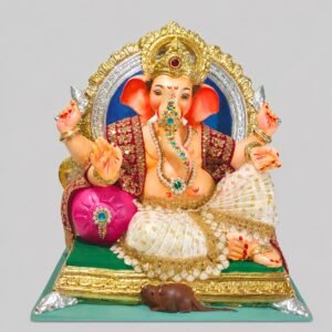 Peshvepose  load Ganesh(white dhoti,rani pink shela)-Art-056