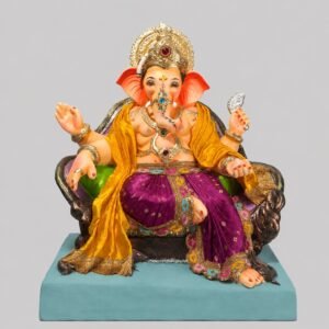 Ganesh on Sofa furniture(majenta dhoti,yellow shela)-Art-058