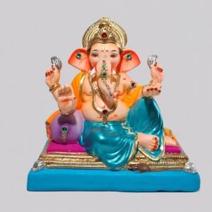 Peshve Pose Ganesh(Metallic Firozi)-C2-028