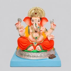 Golgadi Titwala Ganesh(coral red -zeel)-D1-010