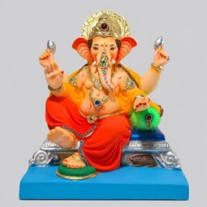 Tirkipose Ganesh with single load(coral red)-D1-036