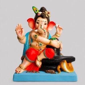 Ganesh with Shivpindi(coral red)-D2-052
